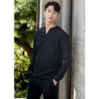 Slit-front Plain T-shirt