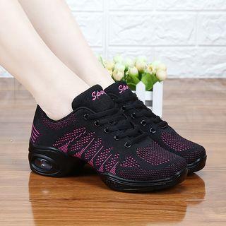 Plain Mesh Panel Dance Shoes