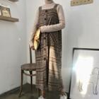 Sleeveless Button-front Plaid Midi Dress As Shown In Figure - One Size