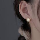Cat Eye Stone Stud Earring Stud Earring - 2 Pcs - Gold - One Size