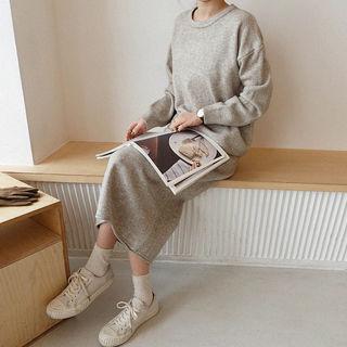 Boxy Sweater & Long Skirt Matching Set