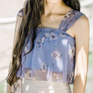 Floral Print Cropped Camisole Top
