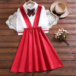 Mock Two Piece Bow Detail Dress
