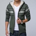 Snowflake Hooded Knit Zip Jacket