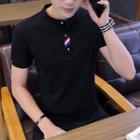 Short-sleeve Buttoned Placket T-shirt