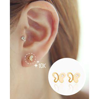 Butterfly Gold Stud Earrings