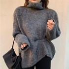 Turtleneck Sweater Dark Gray - One Size