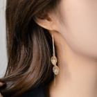 Leaf Rhinestone Dangle Earring 1 Pair - Gold - One Size