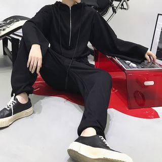 Half Zip Hooded Jumpsuit