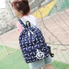 Applique Printed Canvas Backpack