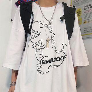 Dinosaur Printed Short-sleeve T-shirt