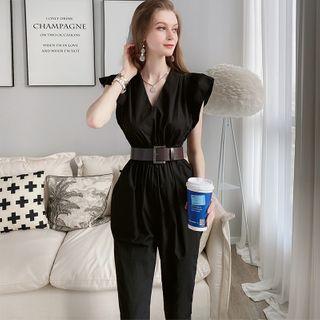 Sleeveless Ruffle Cropped Jumpsuit