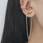 Rhinestone / Chained Cuff Earring