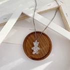 Bear Acrylic Pendant Alloy Necklace Necklace - Silver - One Size