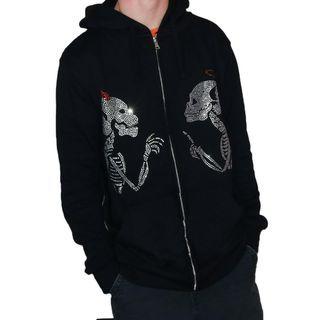 Rhinestone Skeleton Zip-up Hoodie