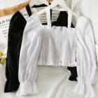 Off-shoulder Smocked Halter Top