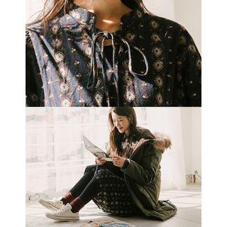 Gathered Patterned Maxi Dress