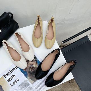 Plain Block-heel Flats