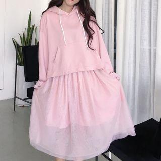 Split-back Hoodie Hoodie - Pink - One Size