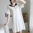 Print Short-sleeve Knit Dress