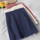 Mini Fitted Woolen Skirt