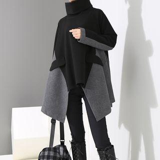 Turtleneck Oversized Sweatshirt Black - One Size