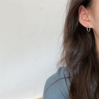 Alloy Hoop Earring 1 Pair - 925 Silver - Hoop Earring - Silver - One Size