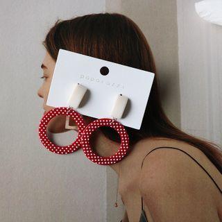 Dotted Resin Hoop Drop Earring