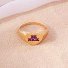 Letter Embossed Ring R786 - Gold - One Size