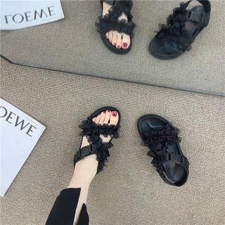 Ruffle Snap Buckle Sandals