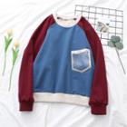 Color Block Pullover Blue - One Size