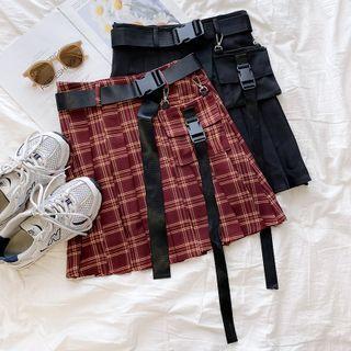 Pleated Cargo Mini Skirt