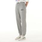 Letter-embroidered Jogger Pants Gray - One Size