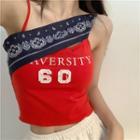Cropped Lettering Top Red - One Size