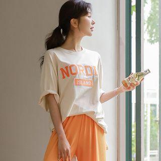 Letter-patched Boxy T-shirt