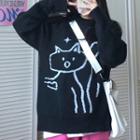 Cartoon Print Sweater / Long-sleeve T-shirt / Straight-fit Corduroy Pants