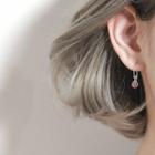 925 Sterling Silver Bead Dangle Earring 1 Pair - 925 Silver - Hook Earring - Pink - One Size