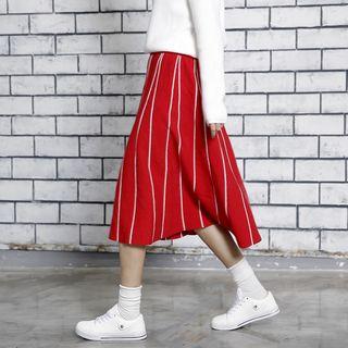 Color-block Knit Midi Skirt