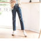 Buttoned Straight-leg Distressed Pants