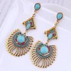 Rhinestone Perforated Alloy Drop Earring 1 Pair - Gold - One Size