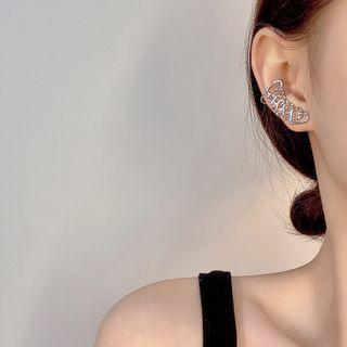 Heart Alloy Earring Single - Silver - One Size