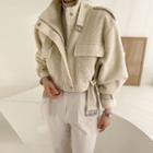Buckled-neck Cropped Jacket