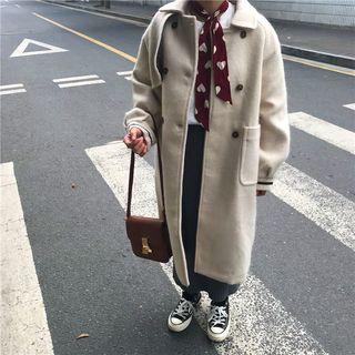 Dual-pocket Double-breasted Coat