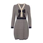 Striped Knit Mini A-line Dress