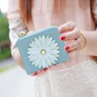 Faux-leather Flower Wallet