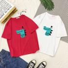 Couple Matching Short-sleeve Dinosaur Print T-shirt