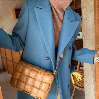Peak-lapel Double-breasted Woolen Coat