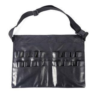 Faux Leather Makeup Brush Belt Bag Black - One Size