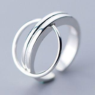 925 Sterling Silver Hoop Accent Open Ring As Shown In Figure - One Size