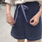 Bow Asymmetric A-line Skirt